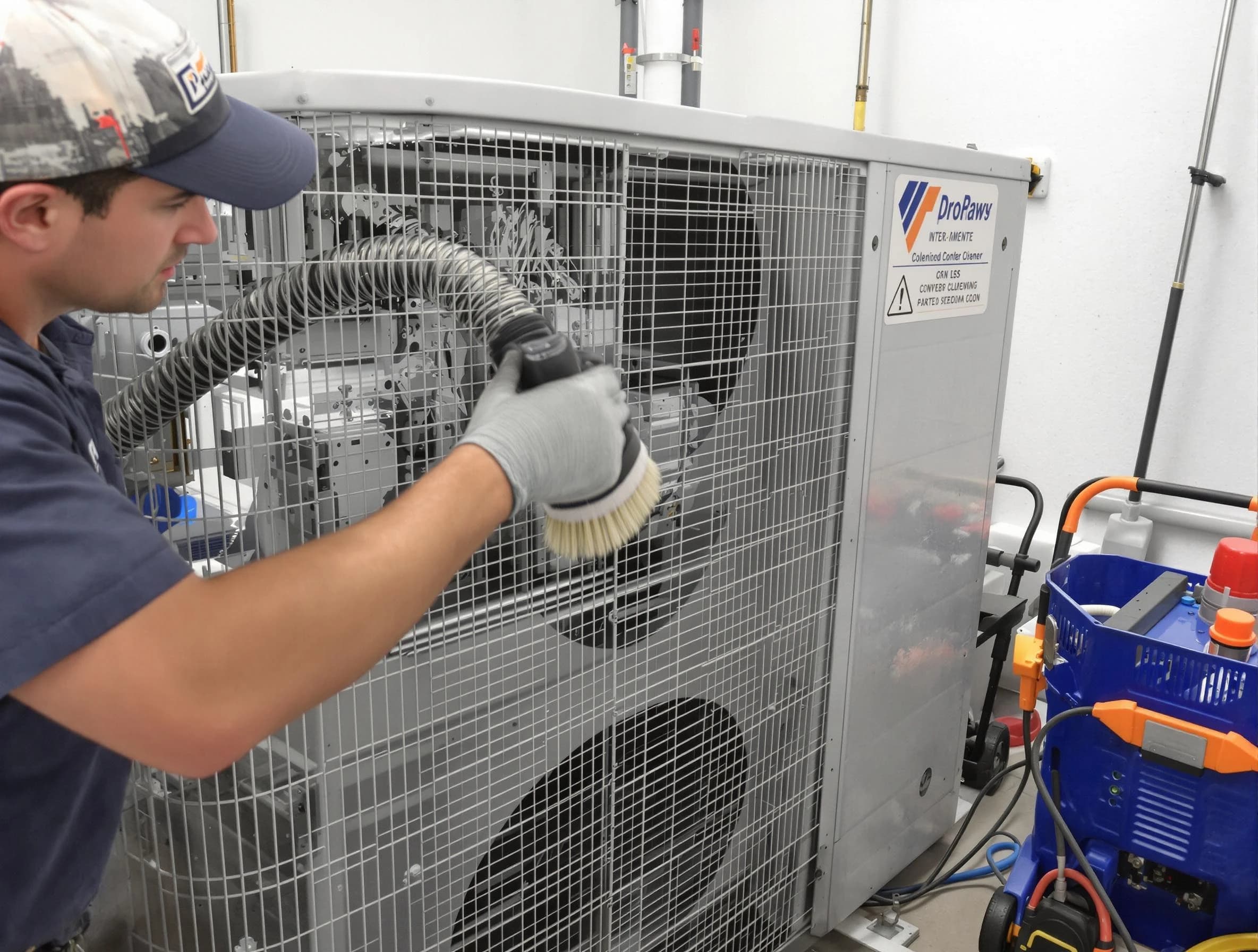 Los Chaves Air Duct Cleaning specialist performing precision AC coil cleaning for improved system performance in Los Chaves