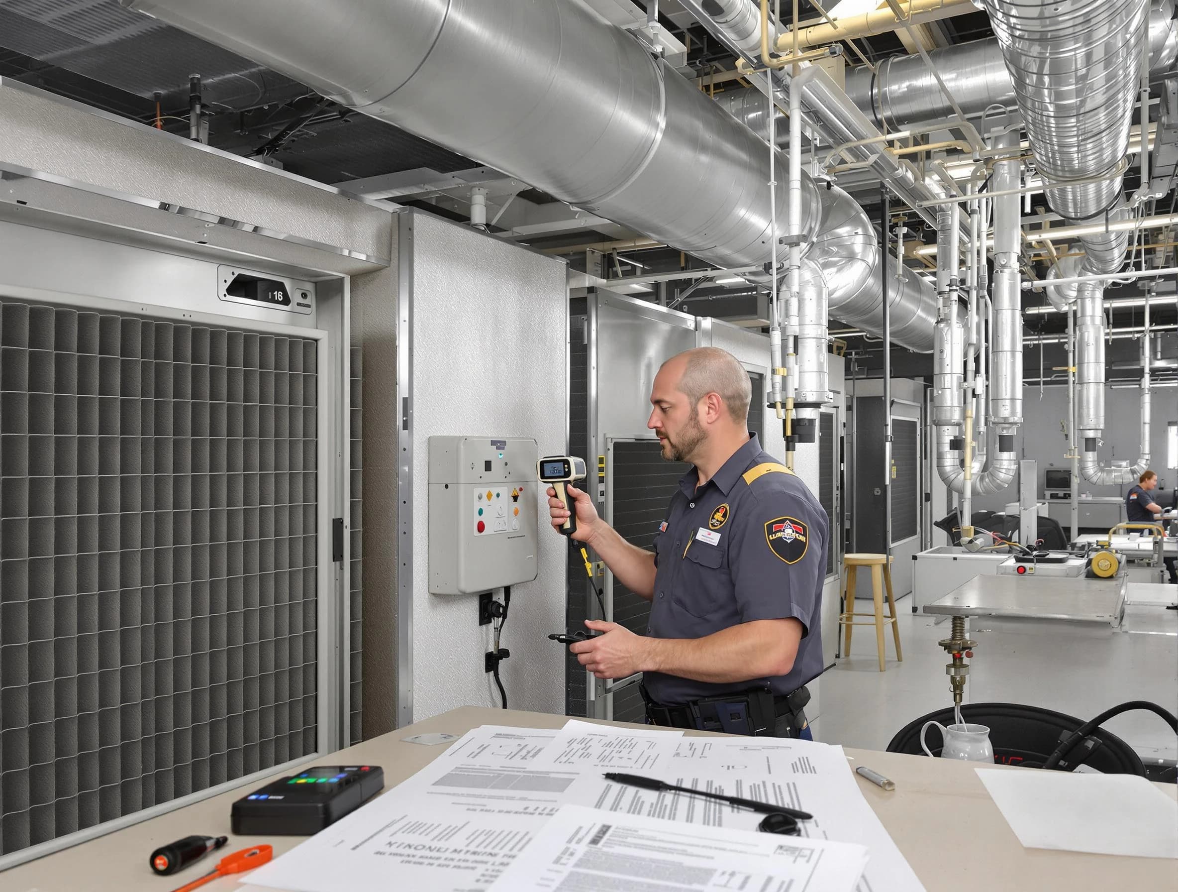 Professional filter system inspection by Los Chaves Air Duct Cleaning in Los Chaves