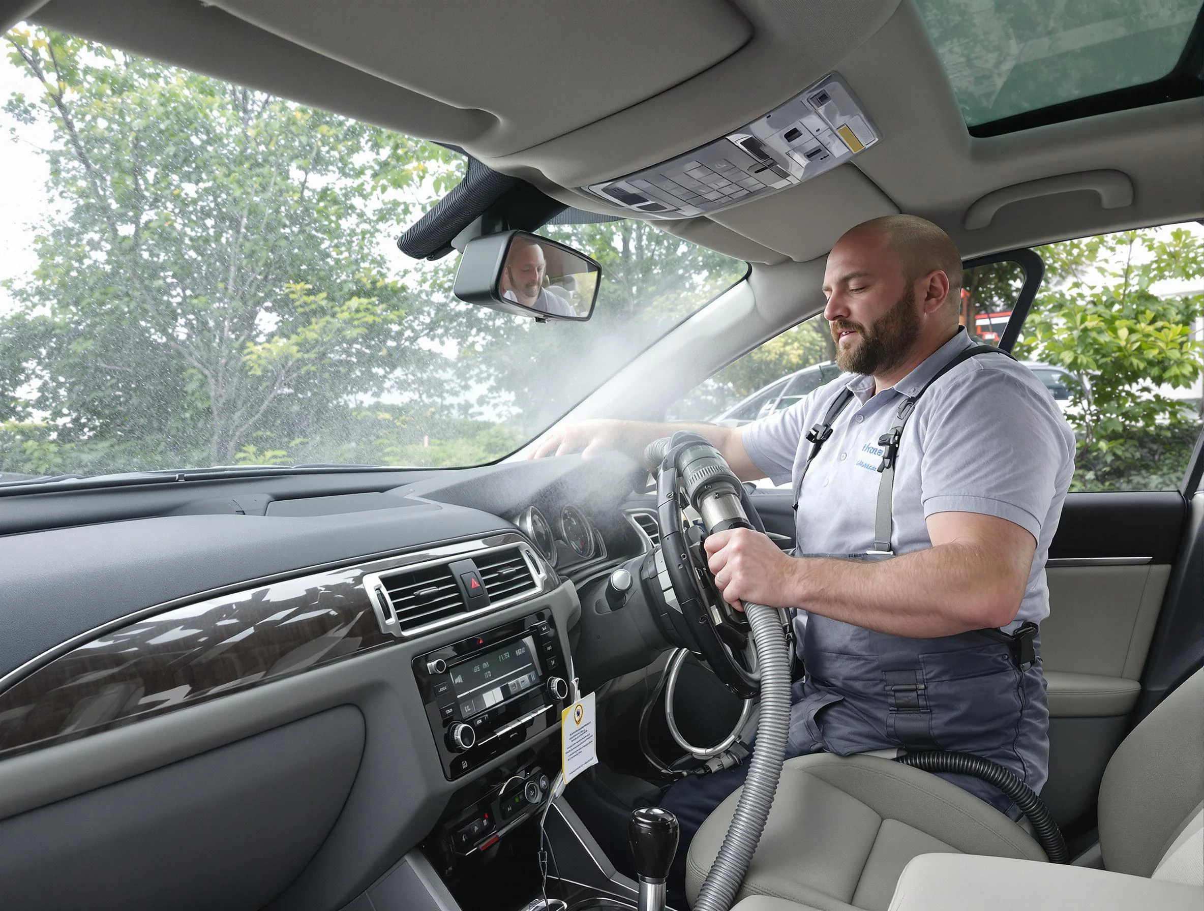 Los Chaves Air Duct Cleaning specialist performing professional car duct cleaning in Los Chaves