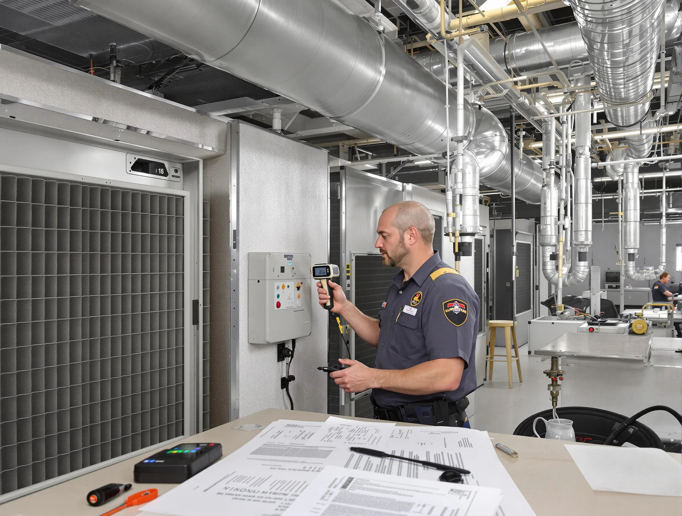 Professional filter system inspection by Los Chaves Air Duct Cleaning in Los Chaves