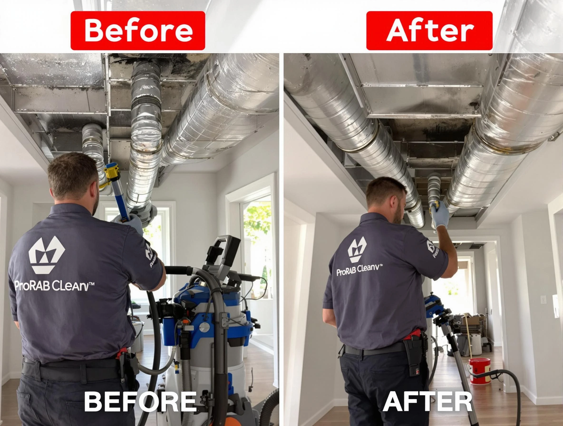 Los Chaves Air Duct Cleaning expert performing thorough residential duct cleaning in a Los Chaves home